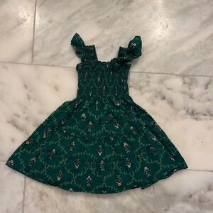 Hill House Green Floral Kids Dress